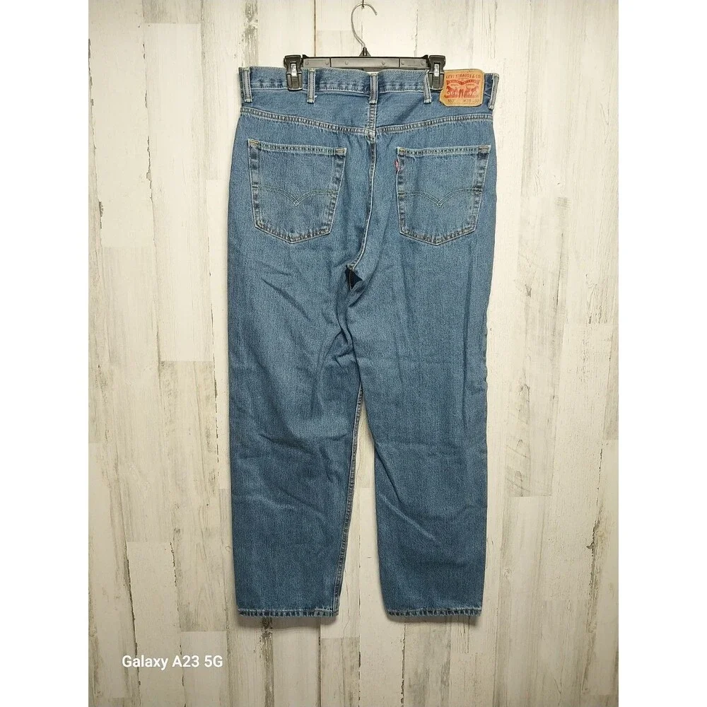 Levis 550 Jeans Mens 38x32 Blue Relaxed Fit Straight Medium Wash Denim Pants
